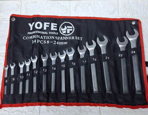 Set kljuceva okasto viljuskastih 14 kom -od 8 do 24mm