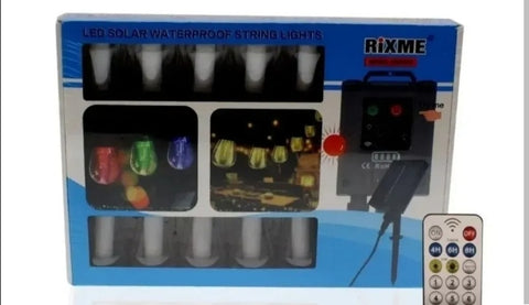 Sijalice 10 kom set RGB RIXME solarno punjenje