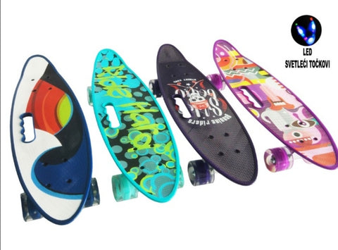 Penibord skejtbord sa svetlecim tockovima 60cm