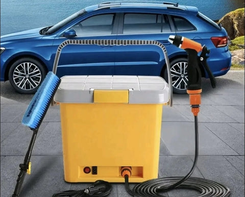 Set za pranje auta na 12v -pistolj ,kanta,cetka