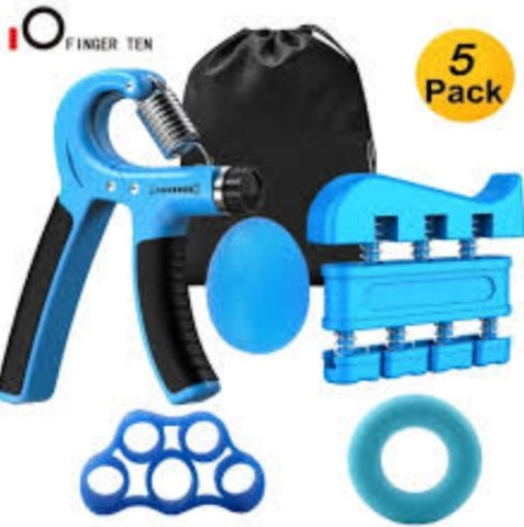 Grip za vezbanje ruku podlaktice opruga stiskavac 5in1 set plavi