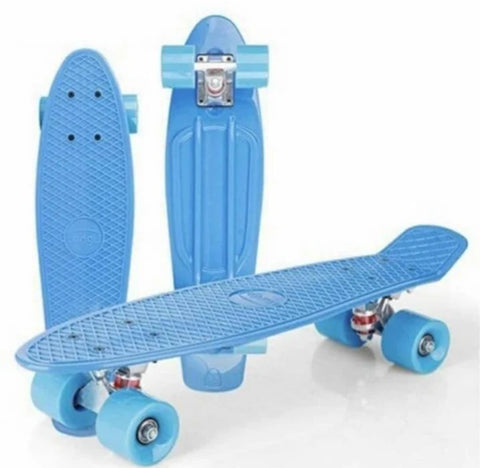 Penibord skejtbord 56cm svetleci tockovi plavi