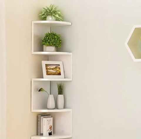 Ugaona polica cik-cak bela 5 nivoa