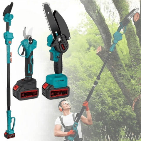 Makita aku set testera + makaze 128v dve baterije sa teleskopom