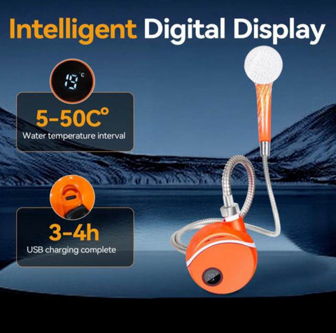 Kamperski tuš punjivi prenosivi sa toplom vodom