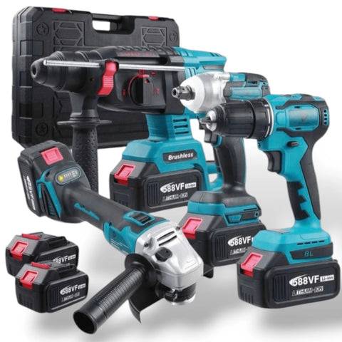 Aku set 4u1 – udarni odvijač, brusilica, šrafilica, bušilica makita