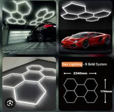 Hexagon led osvetljenje za auto servise 5 polja