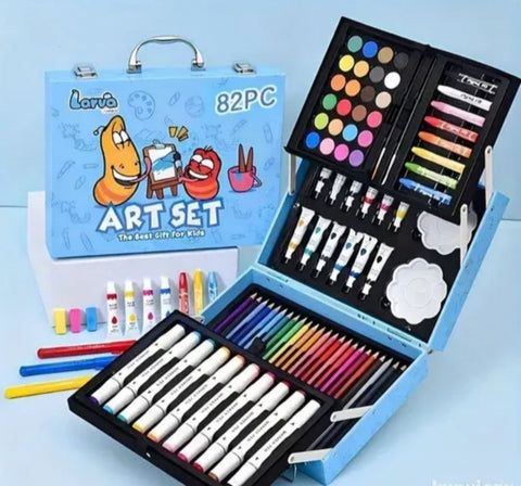 Set za crtanje 82 dela plavi u metalnom koferu