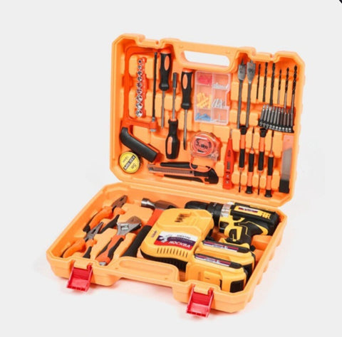 Aku srafilica-busilica sa 2 baterije -u koferu set alat pribor