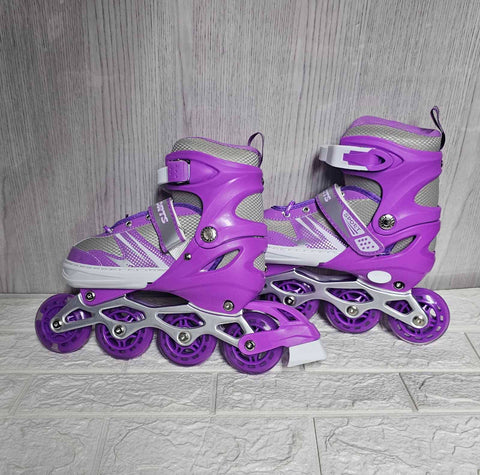 Roleri sa svetlecim tockicima ljubicasti podesivi