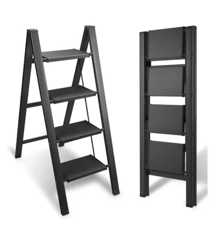 Aluminijumske merdevine sa 4 stepenika crne