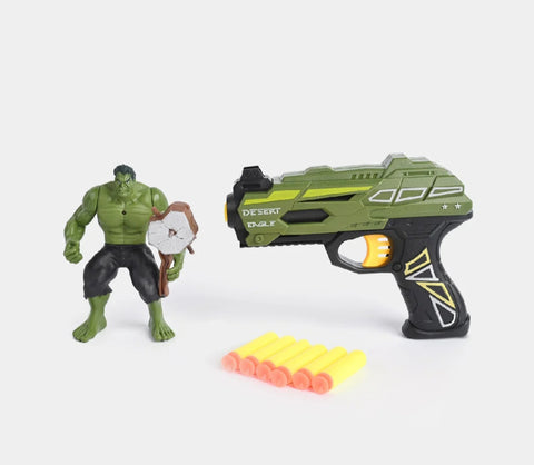 Hulk set deciji pistolj sa metkicima