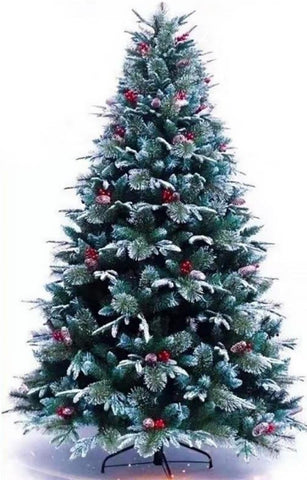 Jelka novogodisnja sa sisarkama i bobicama 180cm