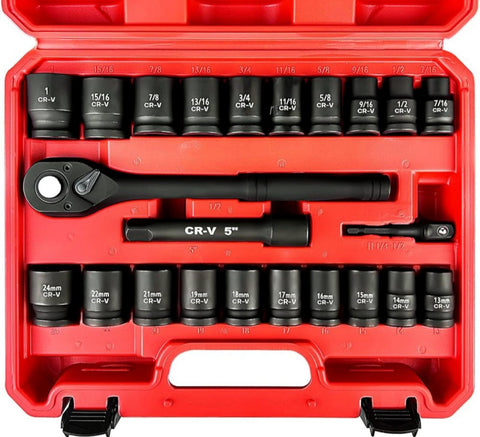 Set nasadnih udarnih kljuceva 23 kom u koferu 1/2 inca