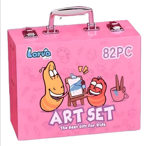 Kreativni likovni set 82 delova u koferu roze