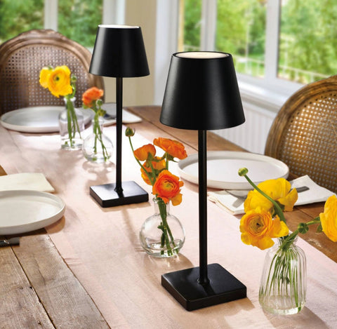 Lampa stona led punjiva zlatna-siva-crna