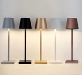 Lampa stona led punjiva zlatna-siva-crna