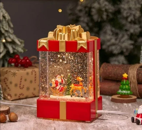 Novogodisnja muzicka kutija deda mraz lampa