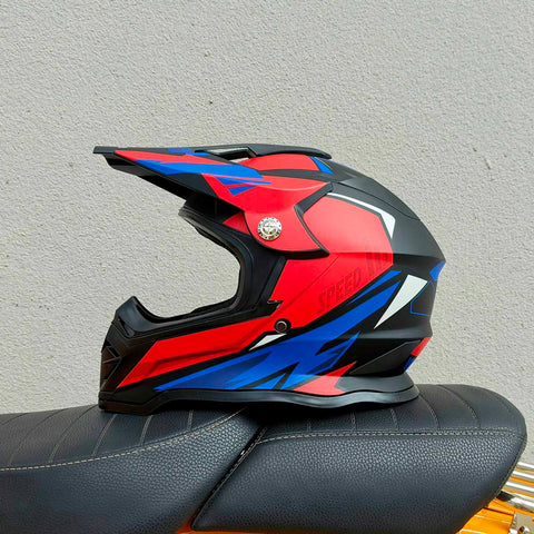 Kaciga za motor kros crvena