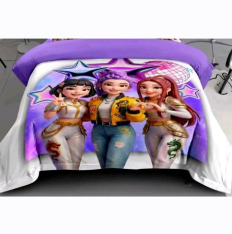 Decija posteljina K PoP Hunters Rumi -Zoi -Mira ljubicasta