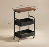 Pokretna polica na 2 nivoa -stocic sa tockicima