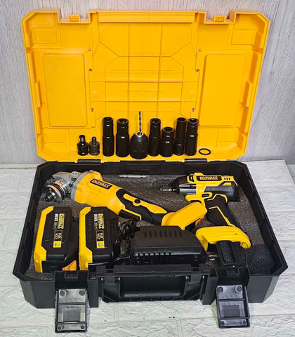Dewalt set aku odvijac udarni +srafilica  +  brusilica 128v 3u1
