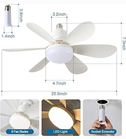 Ventilator sa led sijalicom 30w