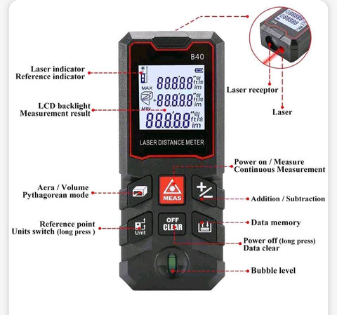 Laserski metar sa libelom 70m