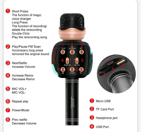 Mikrofon bezicni WS-2911 karaoke sa zvucnikom