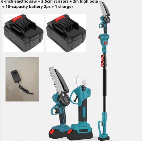 Makita aku set testera + makaze 88v dve baterije sa teleskopom