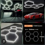 Hexagon led osvetljenje za auto servise 5 polja