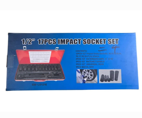 Set udarnih ključeva impact socket set 1/2" sa 17 delova