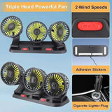 Trostruki ventilator za auto 12V