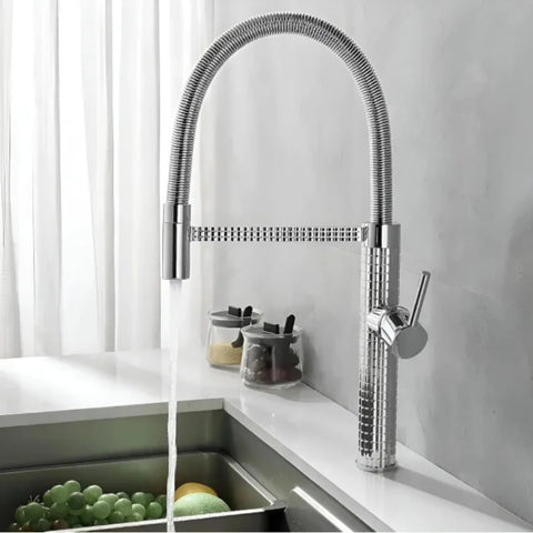 Slavina za sudoperu sa crevom na izvlacenje siva