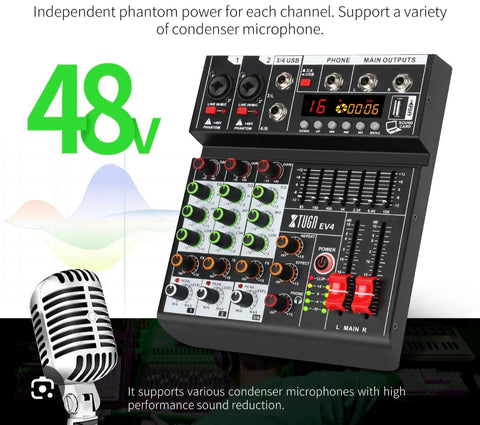 Profesionalna 4-Kanalna audio mikseta sa bluetooth TYT-005